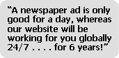 Global advertising 24/7 . . . . for six years